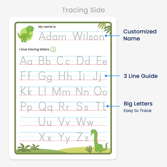 Dino Theme Name Tracing Board