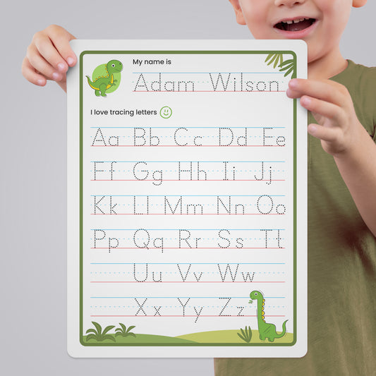 Dino Theme Name Tracing Board
